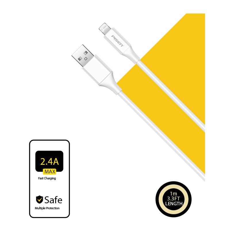 Cáp Sạc PISEN - Mr White Lightning USB-A - AL05-1000 (GLB)